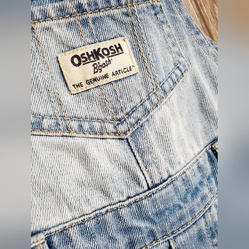 OshKosh B'gosh Blue Denim Distressed Overalls for Baby Size 6M